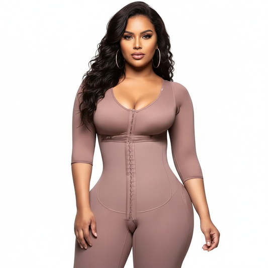 Faja Colombiana BBL de Compresión Alta de Cuerpo Completo | Bodysuit Postquirúrgico y Postparto | Moldeadora Reductora de Cintura y Brazos para Liposucción. #Todas las tallas