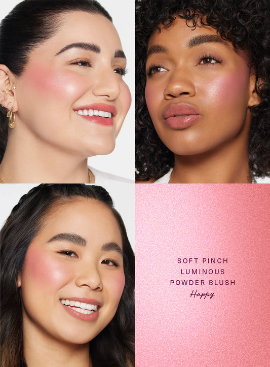 Rare Beauty Cosméticos por Selena Gomez. Blush rubor luminoso. Color #Happy