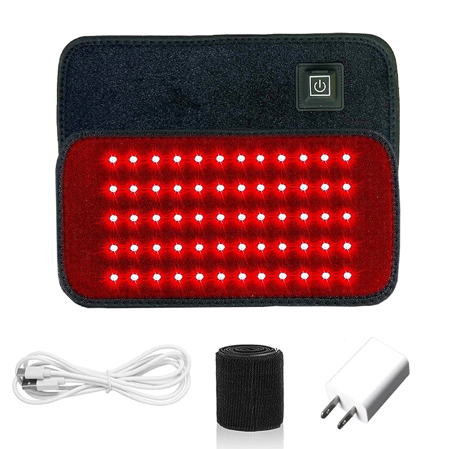 Terapia de luz roja y infrarroja, 60 LED, 850nm, 660nm, ideal para quemar grasa, mejora la circulación y la metabolismo y recuperarse de lesiones deportivas, alivio del dolor, almohadilla térmica para cintura,
