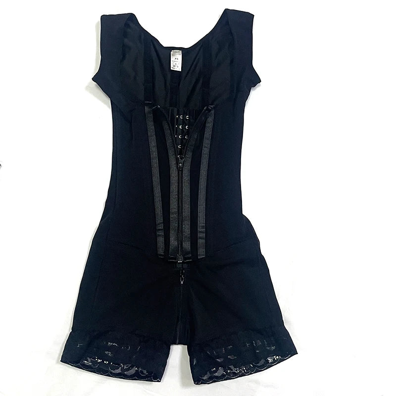 Faja modeladora de alta compresión, control de abdomen y postura, 9 huesos de memoria, levanta glúteos #Negro Talla #L