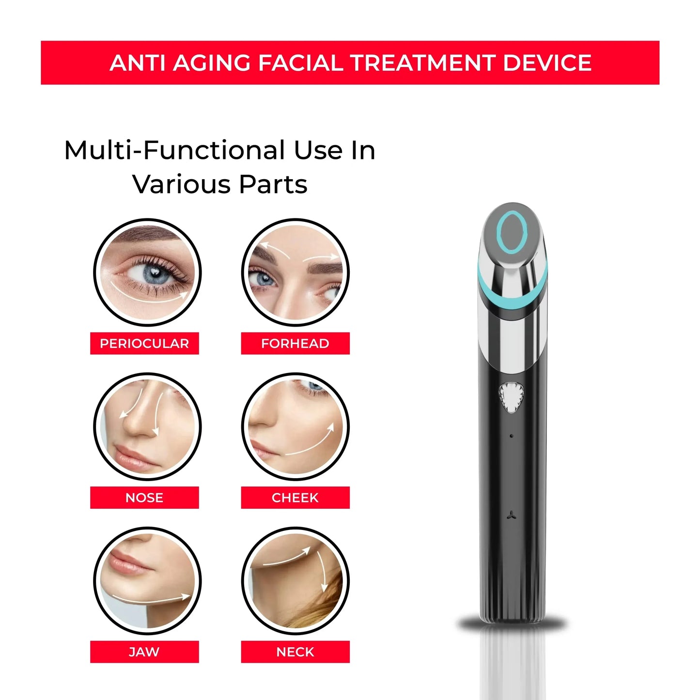Age-R Booster H Skin Care. Rejuvenecimiento Facial con Efecto Adelgazante/Modelador/ Masajeador/Blanqueador/Hidratación/ Tensión/Firmeza para Rostro y Cuello