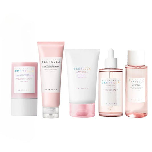Skin1004 Centella Skincare Korean Madagascar Moisturize Toner Serum Whitening Cream Face Wash Cleansing Oil. Set/5 piesas. Rutina esencial para control de sebo y poros dilatados.