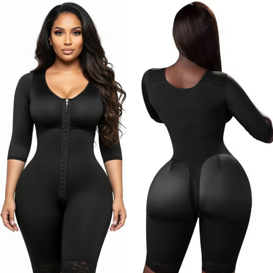 Faja Colombiana BBL de Compresión Alta de Cuerpo Completo | Bodysuit Postquirúrgico y Postparto | Moldeadora Reductora de Cintura y Brazos para Liposucción. #Todas las tallas