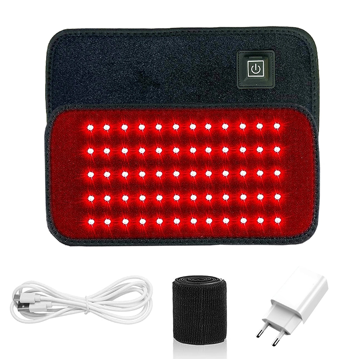 Terapia de luz roja y infrarroja, 60 LED, 850nm, 660nm, ideal para quemar grasa, mejora la circulación y la metabolismo y recuperarse de lesiones deportivas, alivio del dolor, almohadilla térmica para cintura,