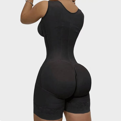 Faja modeladora de alta compresión para mujer con encaje, corsé de control de abdomen y postura, con 9 huesos de memoria, cremallera, levanta glúteos, body cuerpo completo, adelgazamiento Shaperwear.