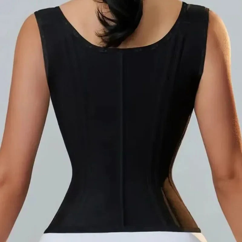 Faja modeladora , corset reductor de cintura para mujer,15 huesos de acero en espiral, soporte Lumbar, con control de abdomen, cremallera y ganchos, doble compresión.