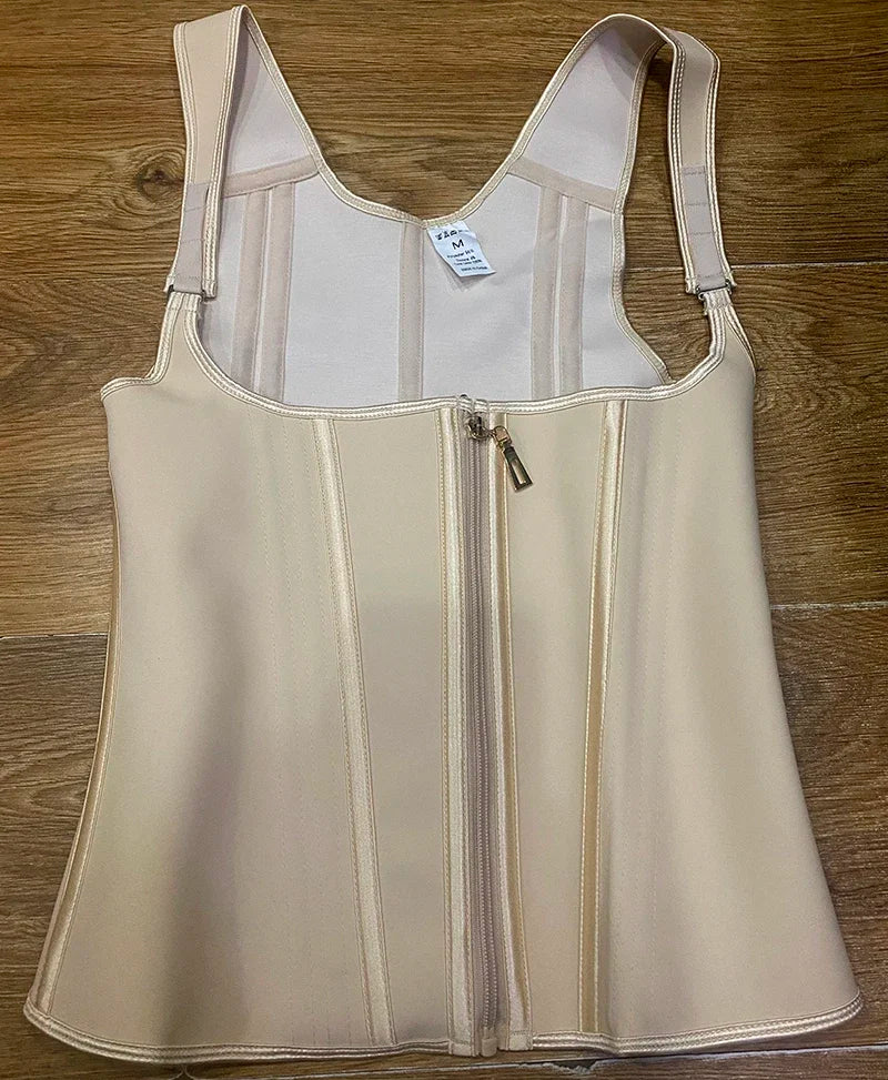 Faja modeladora , corset reductor de cintura para mujer,15 huesos de acero en espiral, soporte Lumbar, con control de abdomen, cremallera y ganchos, doble compresión.