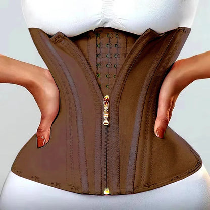 Faja modeladora , corset reductor de cintura para mujer,15 huesos de acero en espiral, soporte Lumbar, con control de abdomen, cremallera y ganchos, doble compresión.