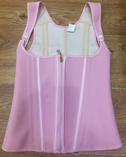 Faja modeladora , corset reductor de cintura para mujer,15 huesos de acero en espiral, soporte Lumbar, con control de abdomen, cremallera y ganchos, doble compresión.