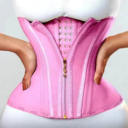 Faja modeladora , corset reductor de cintura para mujer,15 huesos de acero en espiral, soporte Lumbar, con control de abdomen, cremallera y ganchos, doble compresión.