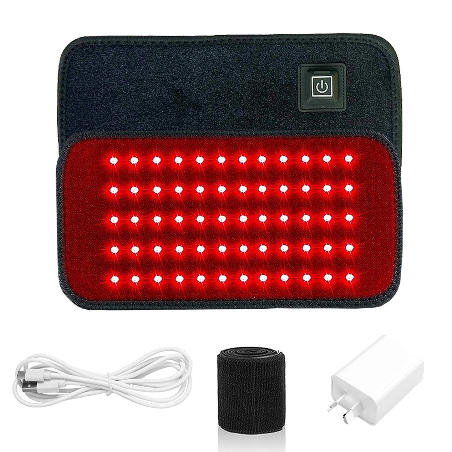 Terapia de luz roja y infrarroja, 60 LED, 850nm, 660nm, ideal para quemar grasa, mejora la circulación y la metabolismo y recuperarse de lesiones deportivas, alivio del dolor, almohadilla térmica para cintura,