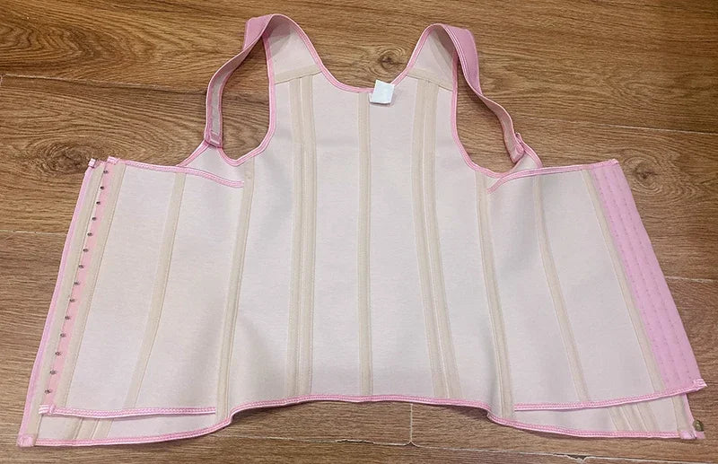 Faja modeladora , corset reductor de cintura para mujer,15 huesos de acero en espiral, soporte Lumbar, con control de abdomen, cremallera y ganchos, doble compresión.