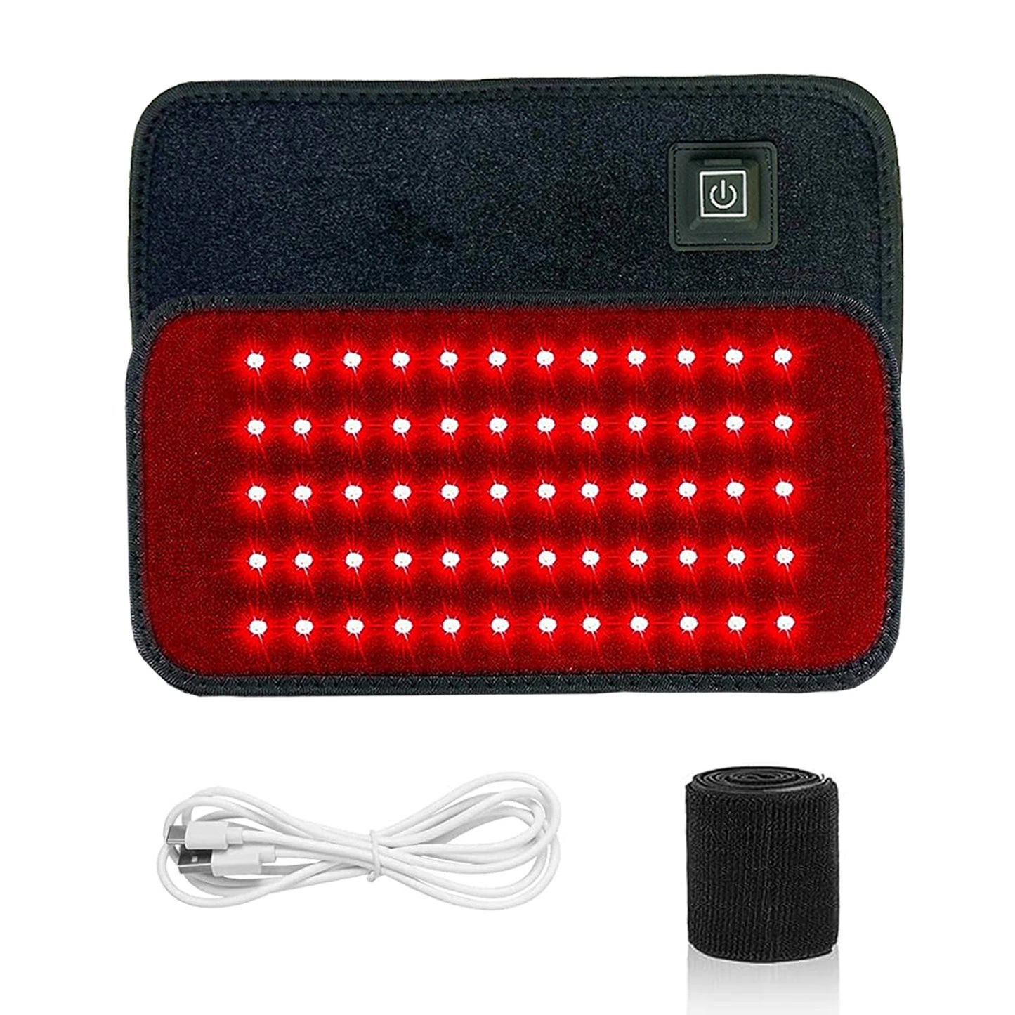 Terapia de luz roja y infrarroja, 60 LED, 850nm, 660nm, ideal para quemar grasa, mejora la circulación y la metabolismo y recuperarse de lesiones deportivas, alivio del dolor, almohadilla térmica para cintura,