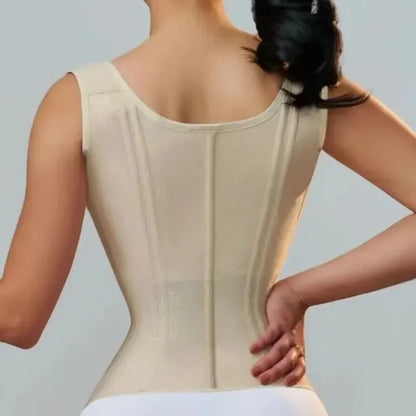 Faja modeladora , corset reductor de cintura para mujer,15 huesos de acero en espiral, soporte Lumbar, con control de abdomen, cremallera y ganchos, doble compresión.