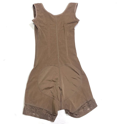 Faja modeladora de alta compresión, control de abdomen y postura, 9 huesos de memoria, levanta glúteos. Color Cinnamon. Talla M