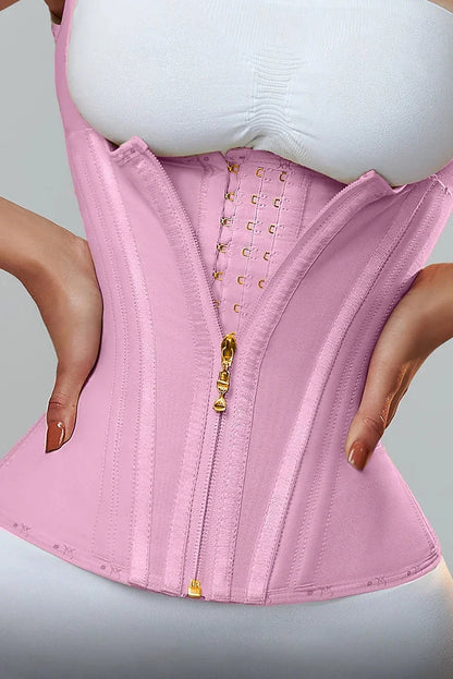 Faja modeladora , corset reductor de cintura para mujer,15 huesos de acero en espiral, soporte Lumbar, con control de abdomen, cremallera y ganchos, doble compresión.