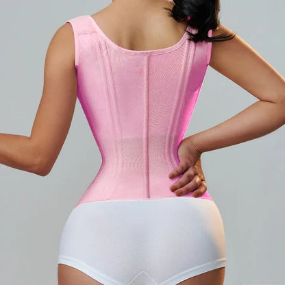 Faja modeladora , corset reductor de cintura para mujer,15 huesos de acero en espiral, soporte Lumbar, con control de abdomen, cremallera y ganchos, doble compresión.